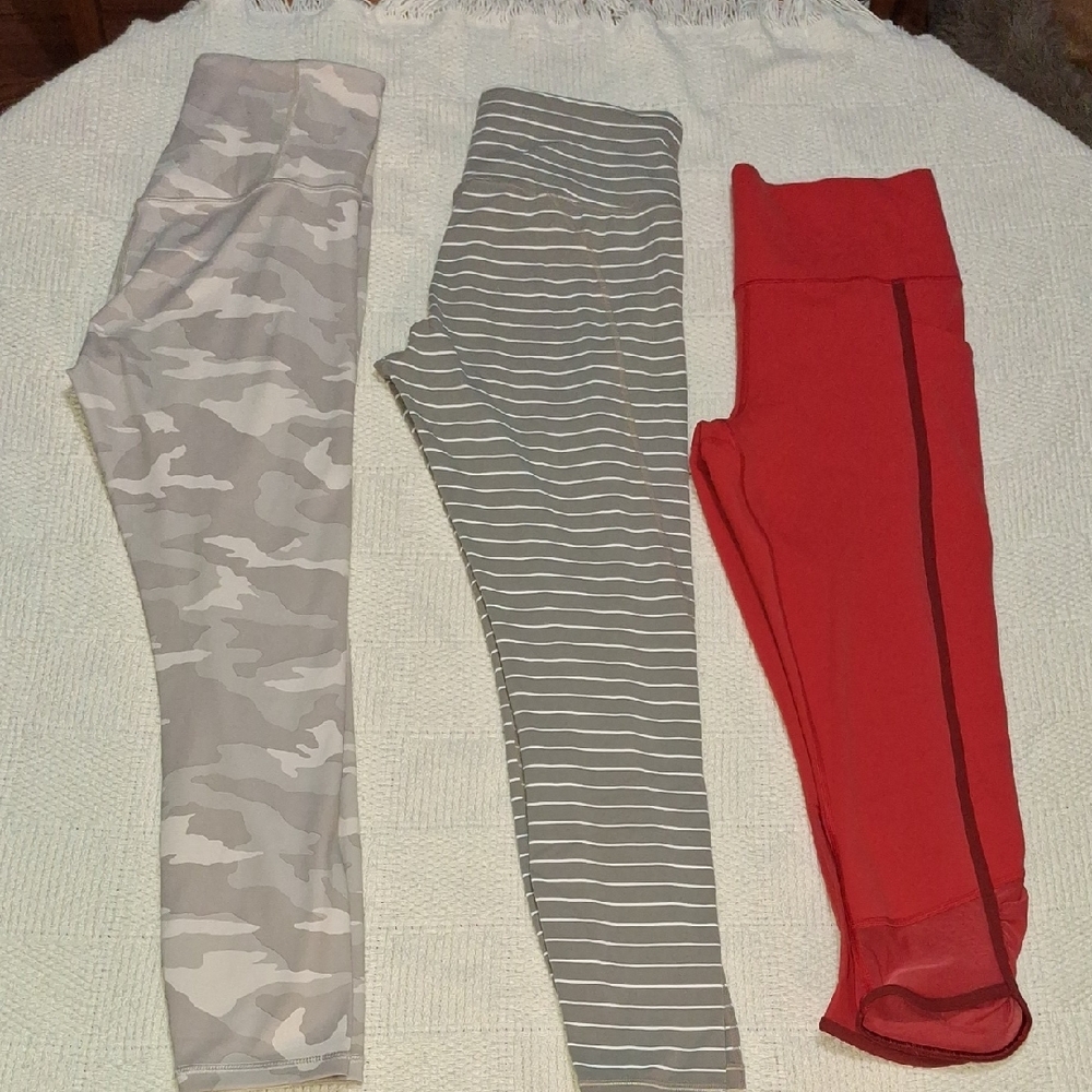 LOT of 3 Athleta Women's Leggings All Sz M